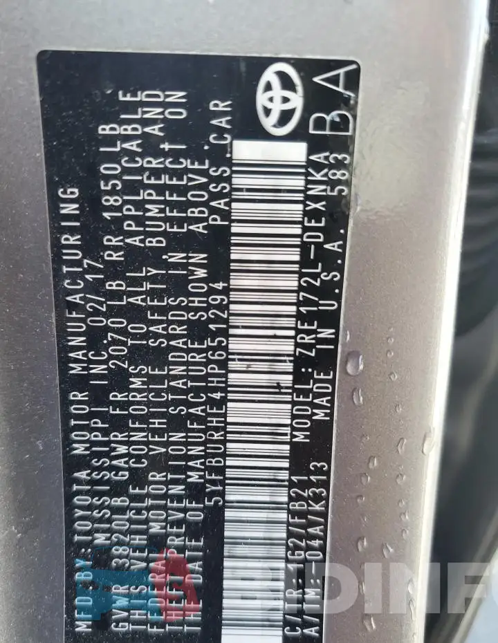 5YFBURHE4HP651294 Photo# 12