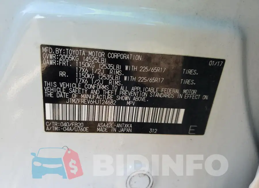 JTMZFREV6HJ124682 Photo# 12