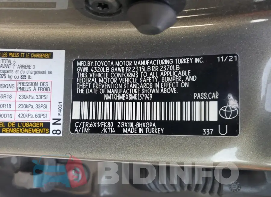 NMTKHMBX8MR137949 Photo# 13