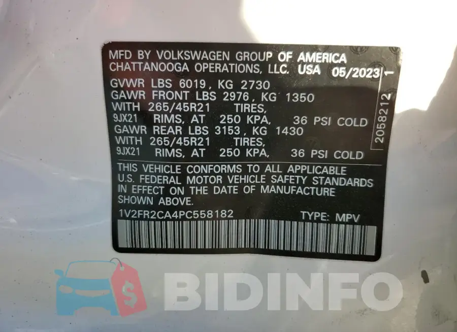 1V2FR2CA4PC558182 Photo# 14