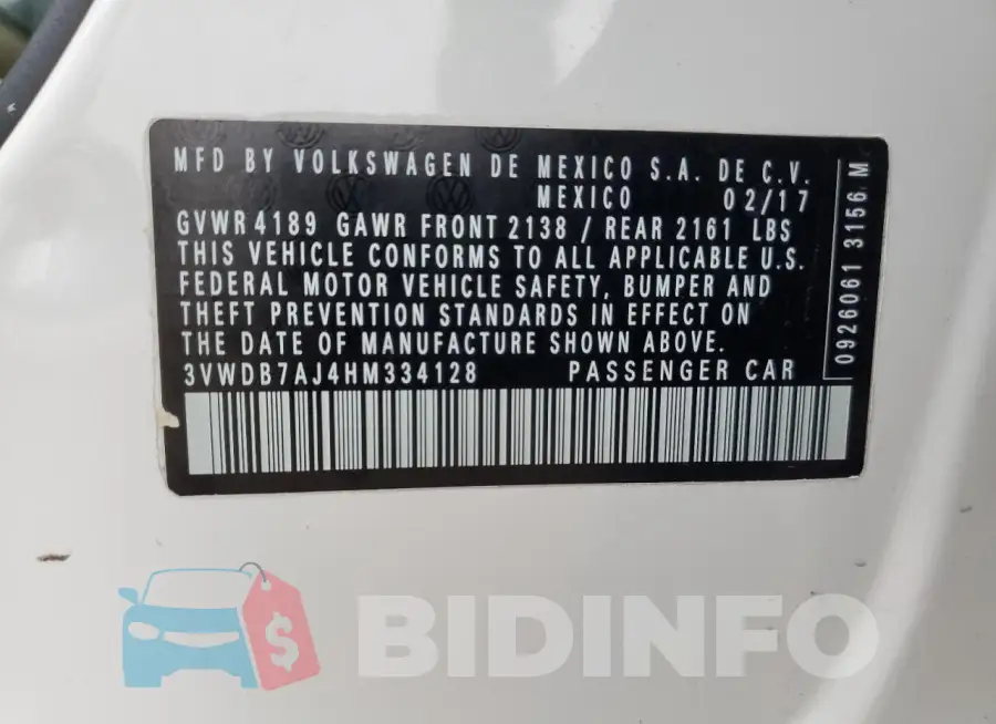 3VWDB7AJ4HM334128 Photo# 12