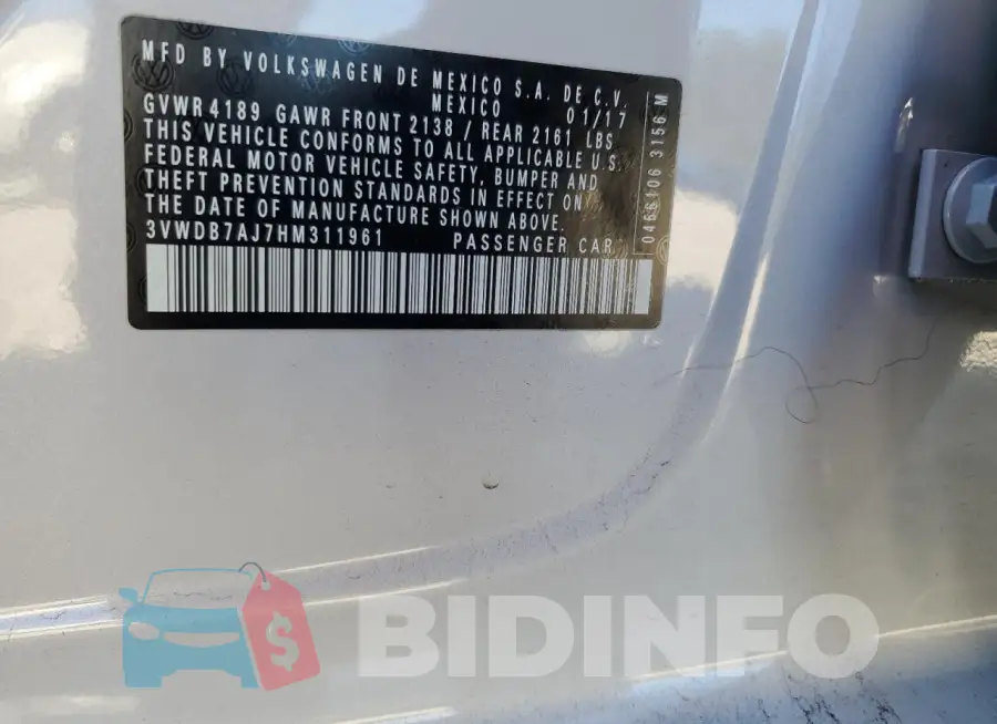 3VWDB7AJ7HM311961 Photo# 12