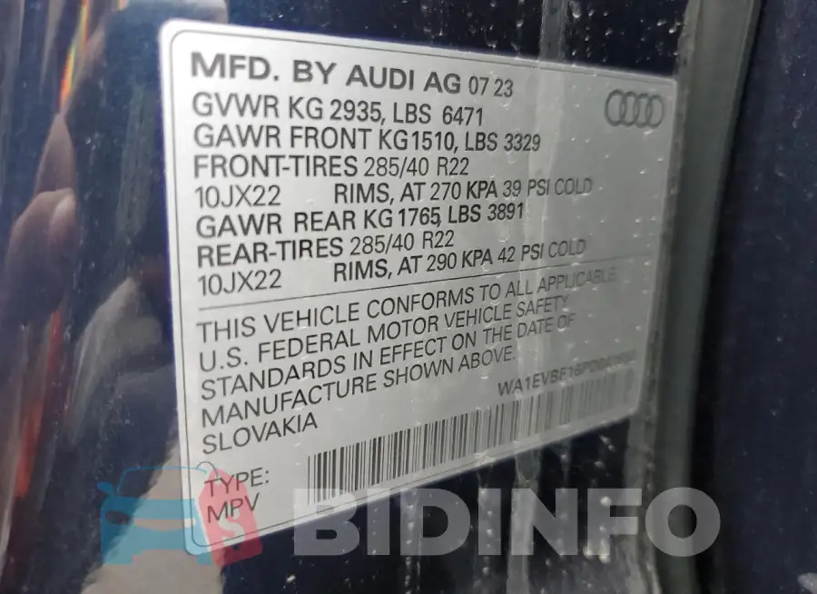 WA1EVBF16PD041653 Photo# 13
