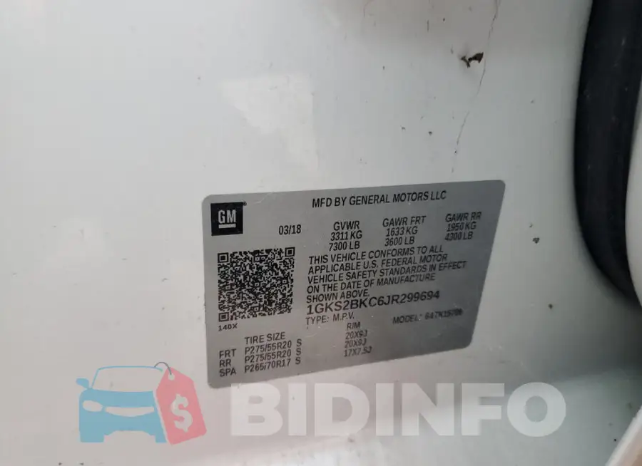 1GKS2BKC6JR299694 Photo# 13