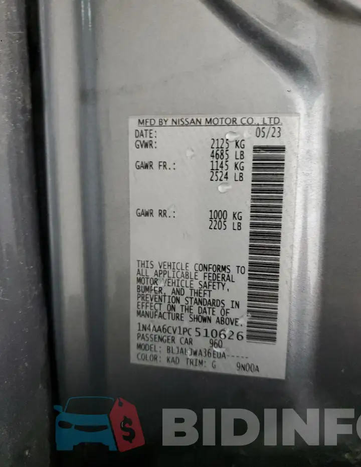 1N4AA6CV1PC510626 Photo# 13