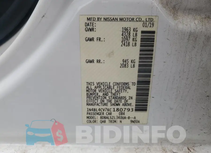1N4BL4CV7KC180793 Photo# 13