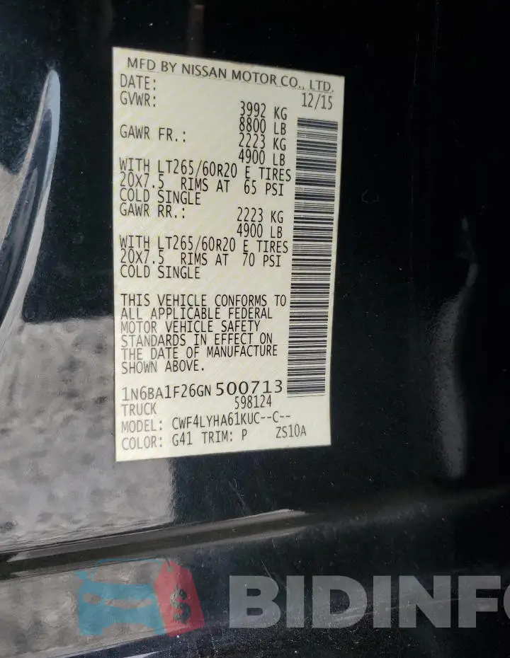1N6BA1F26GN500713 Photo# 12