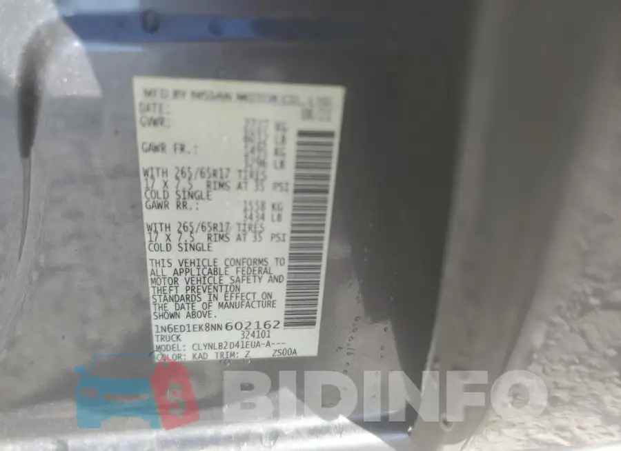 1N6ED1EK8NN602162 Photo# 12