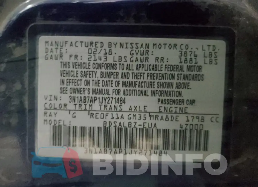 3N1AB7AP1JY271484 Photo# 12