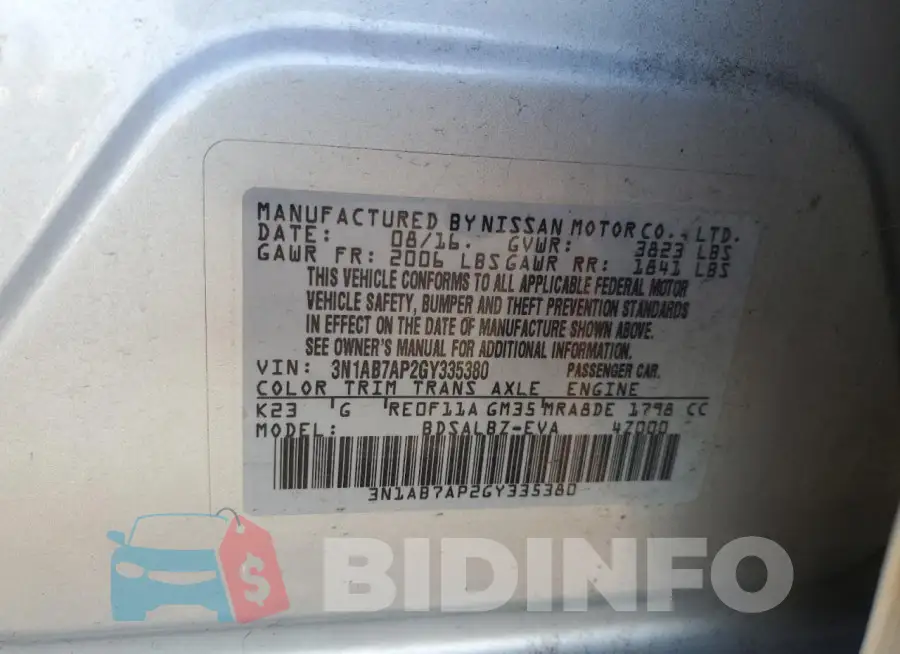 3N1AB7AP2GY335380 Photo# 13