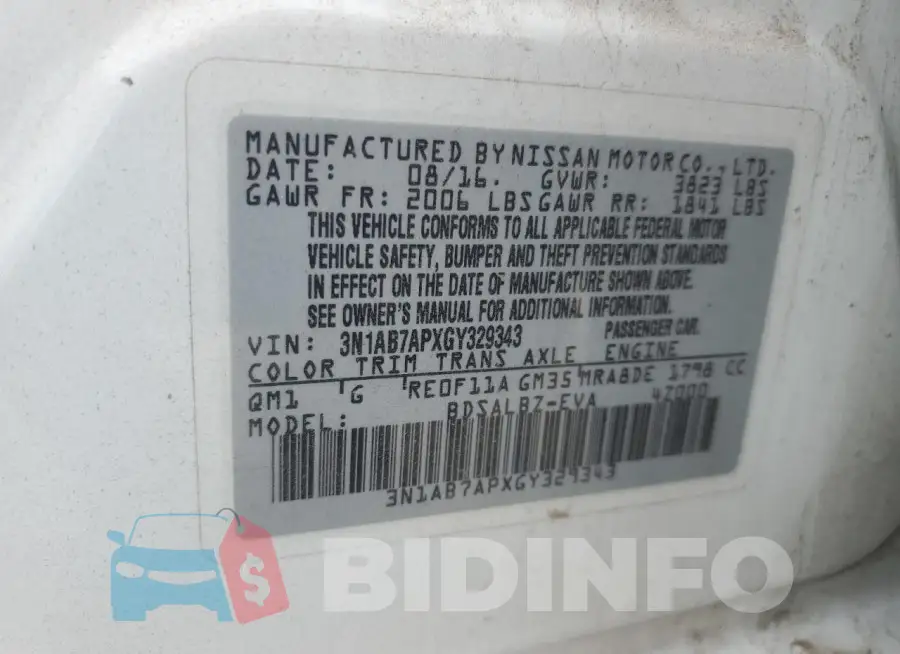 3N1AB7APXGY329343 Photo# 12