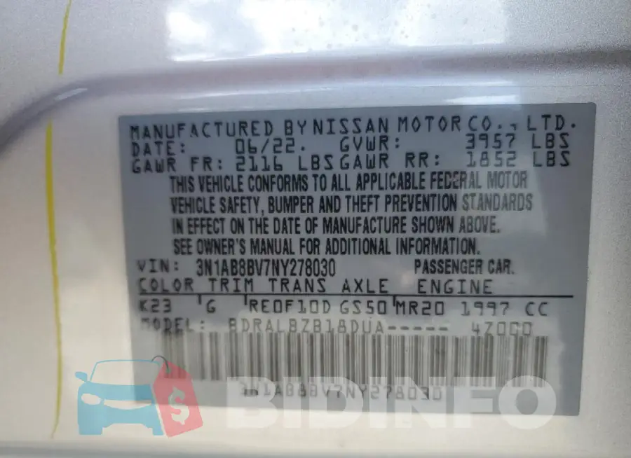 3N1AB8BV7NY278030 Photo# 12