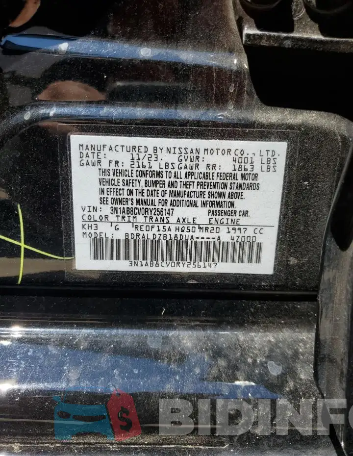 3N1AB8CV0RY256147 Photo# 12