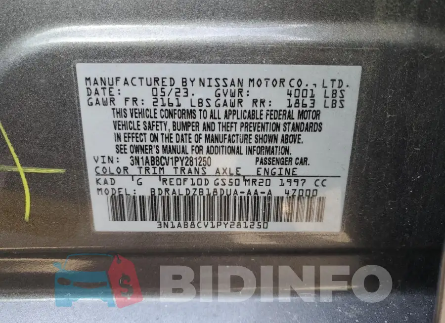 3N1AB8CV1PY281250 Photo# 13