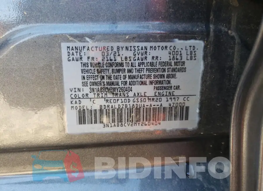 3N1AB8CV2MY260404 Photo# 13