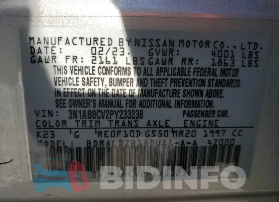 3N1AB8CV2PY233238 Photo# 13