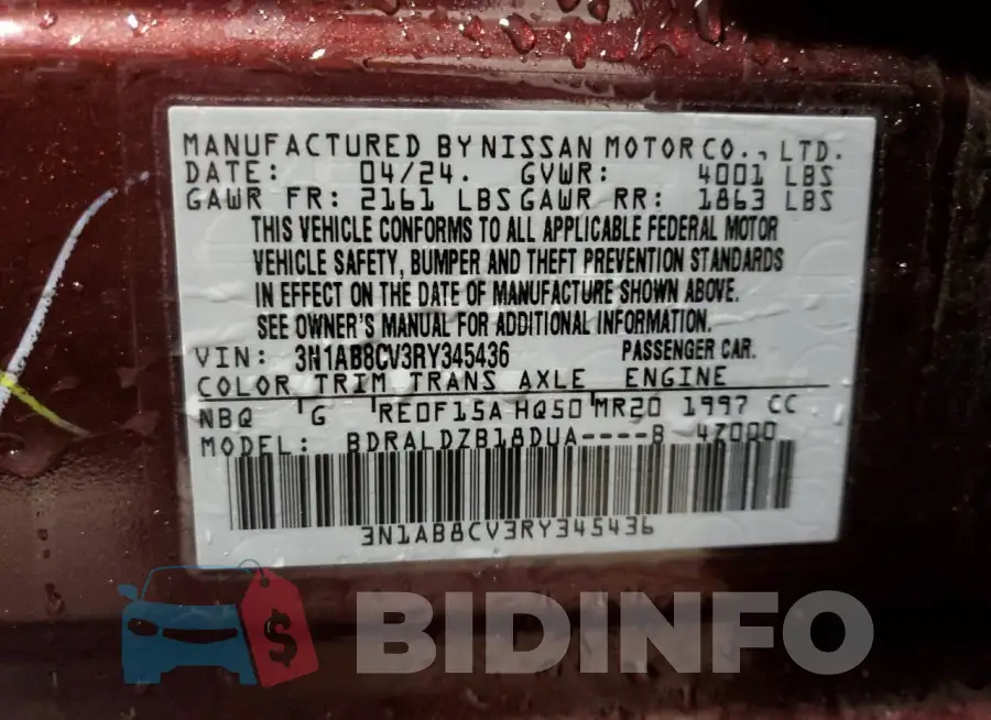 3N1AB8CV3RY345436 Photo# 12