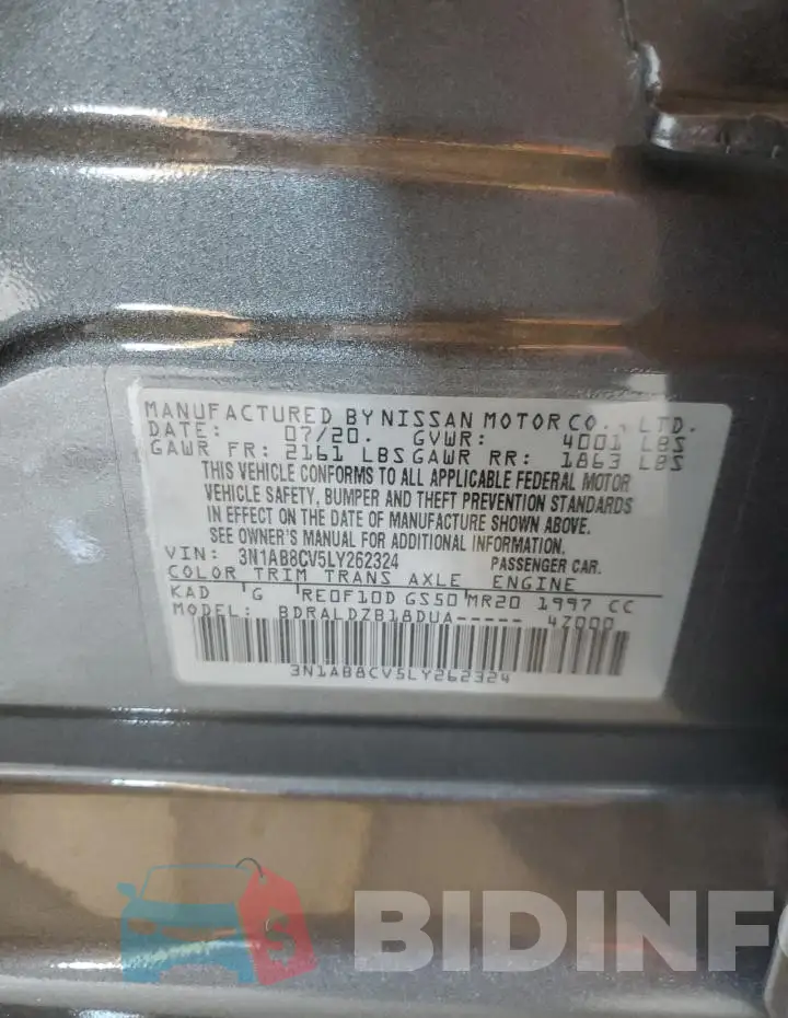3N1AB8CV5LY262324 Photo# 12
