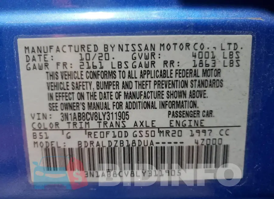 3N1AB8CV8LY311905 Photo# 12