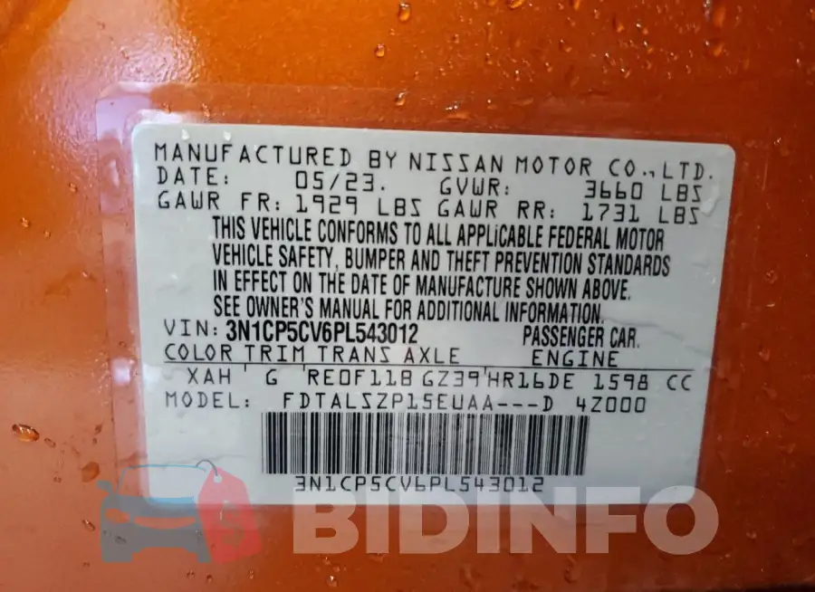 3N1CP5CV6PL543012 Photo# 14