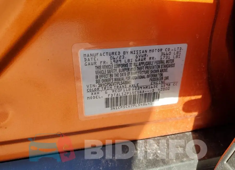 3N1CP5CV7PL548641 Photo# 12