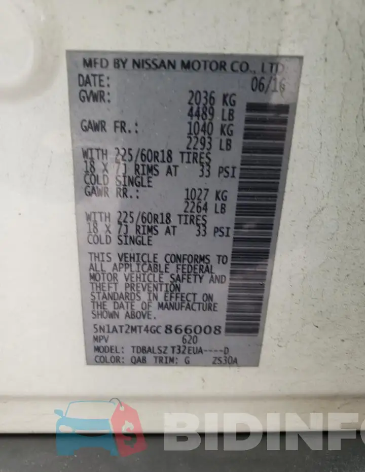 5N1AT2MT4GC866008 Photo# 14