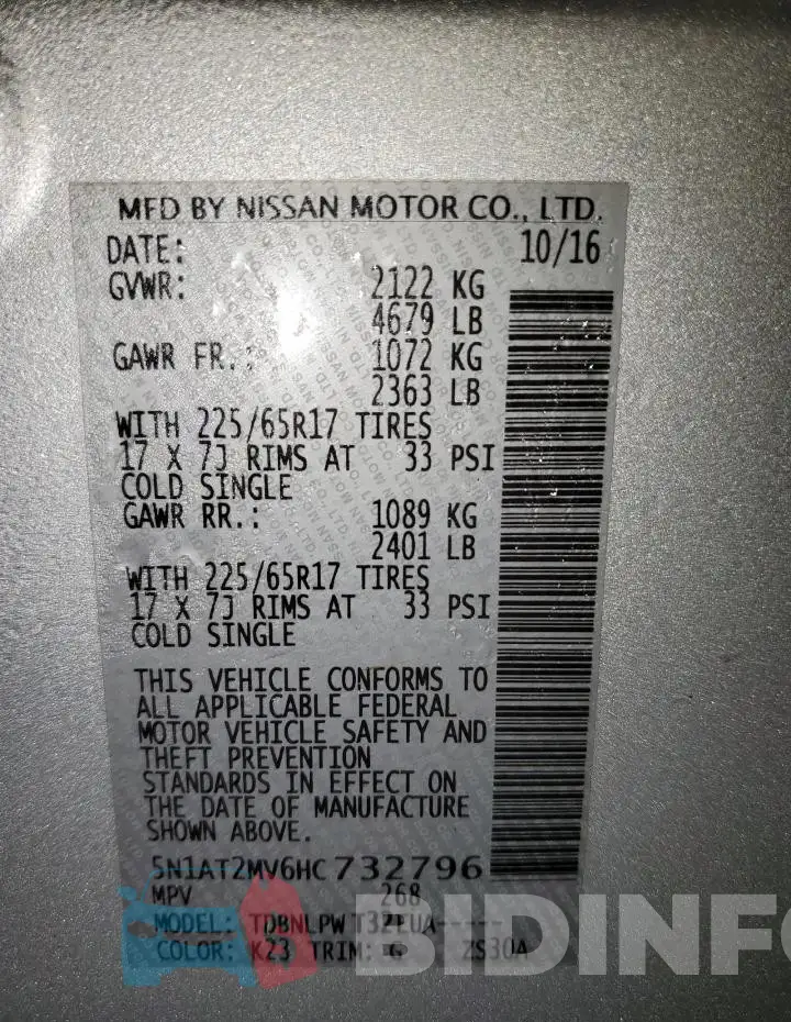 5N1AT2MV6HC732796 Photo# 14