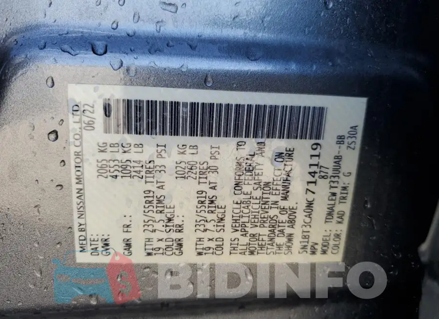 5N1BT3CA0NC714119 Photo# 14