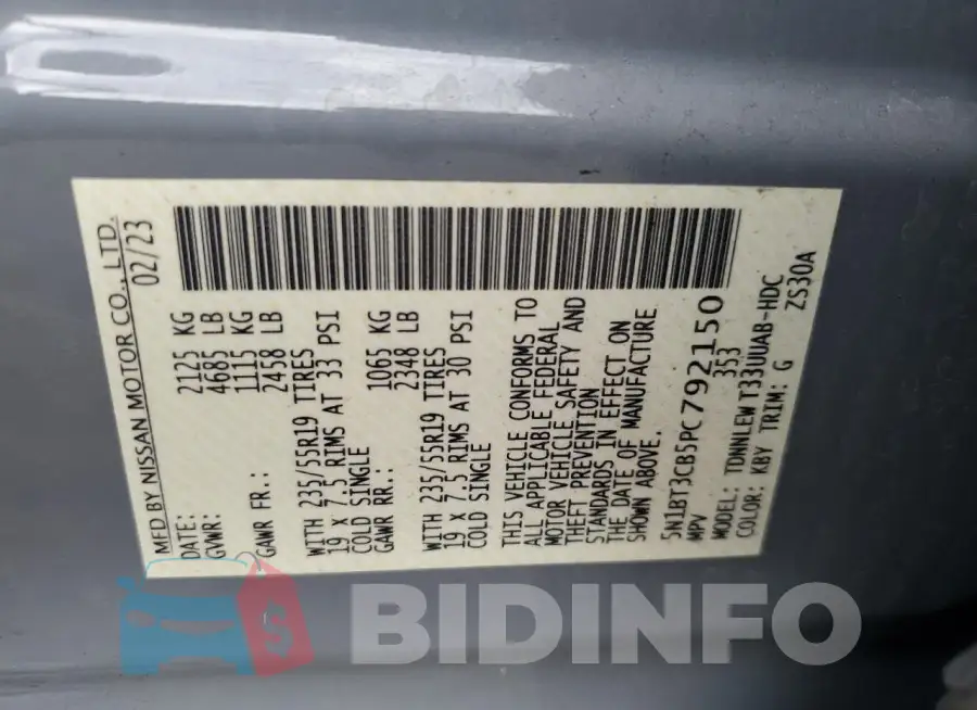 5N1BT3CB5PC792150 Photo# 14