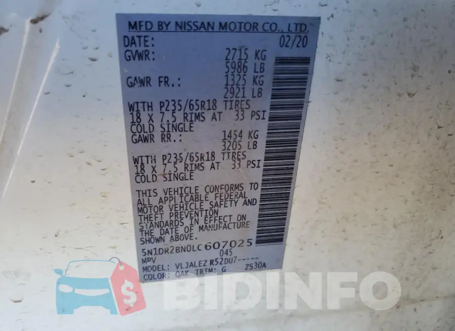 5N1DR2BN0LC607025 Photo# 14