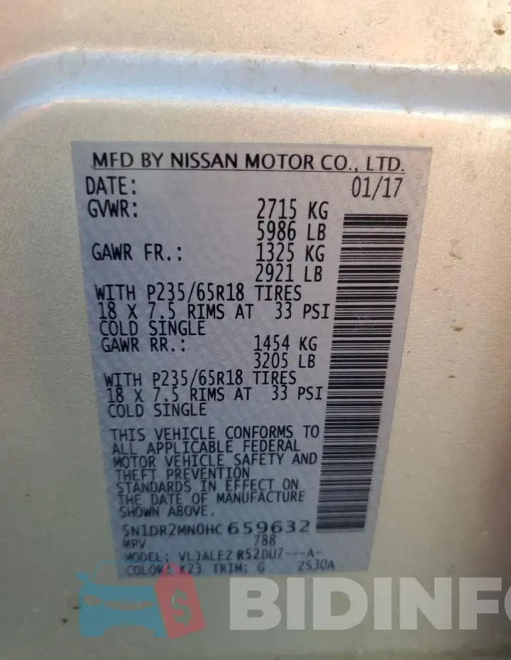 5N1DR2MN0HC659632 Photo# 13