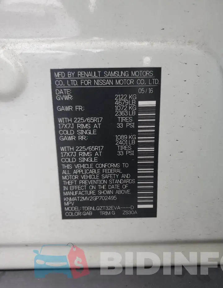 KNMAT2MV2GP702495 Photo# 13