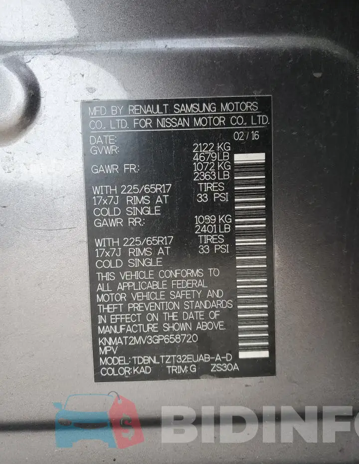 KNMAT2MV3GP658720 Photo# 13