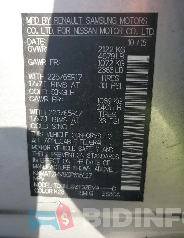 KNMAT2MV9GP615127 Photo# 13