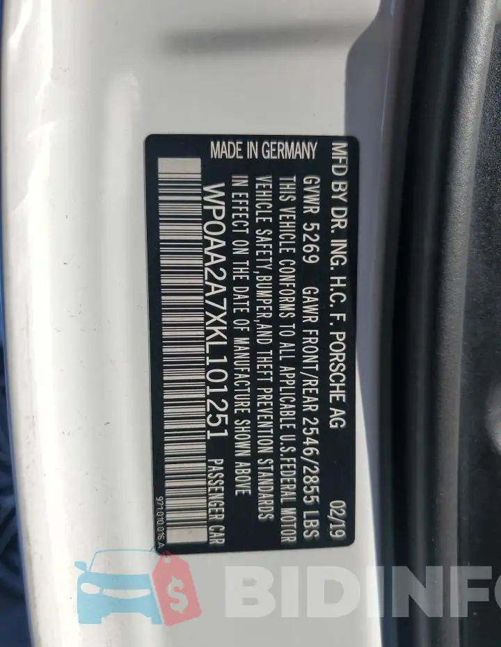 WP0AA2A7XKL101251 Photo# 12