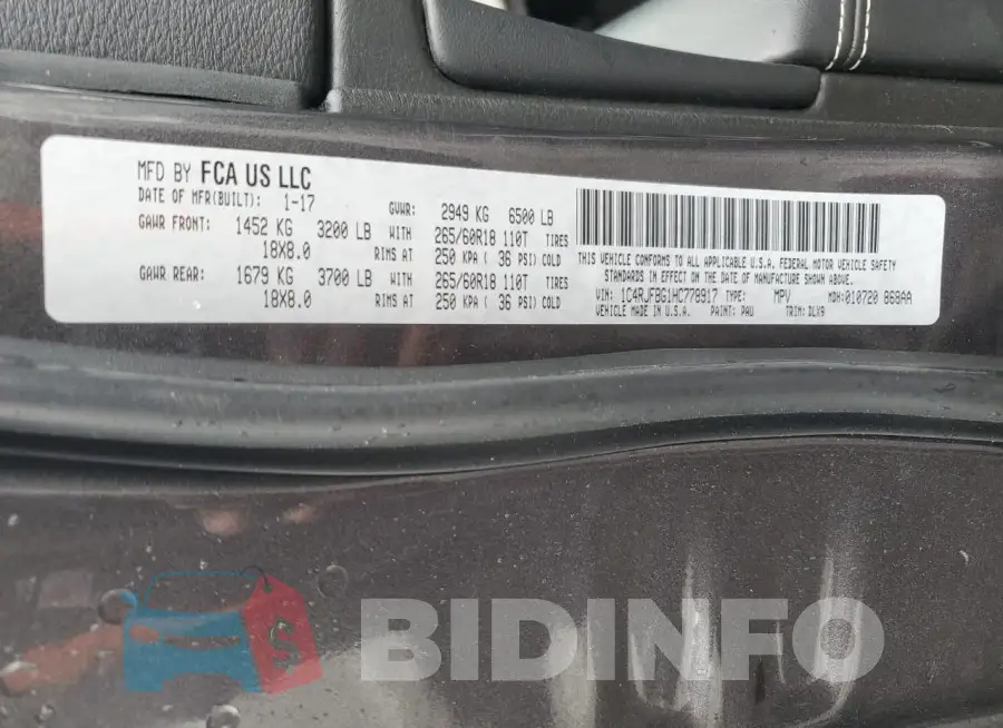 1C4RJFBG1HC778917 Photo# 13
