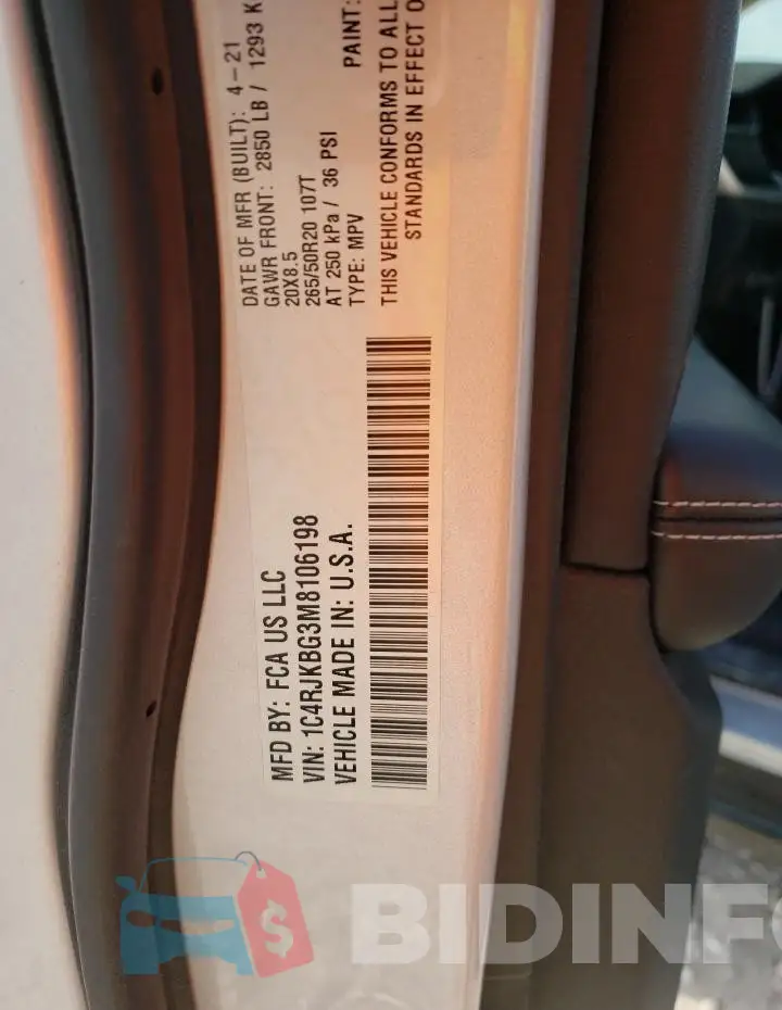 1C4RJKBG3M8106198 Photo# 13
