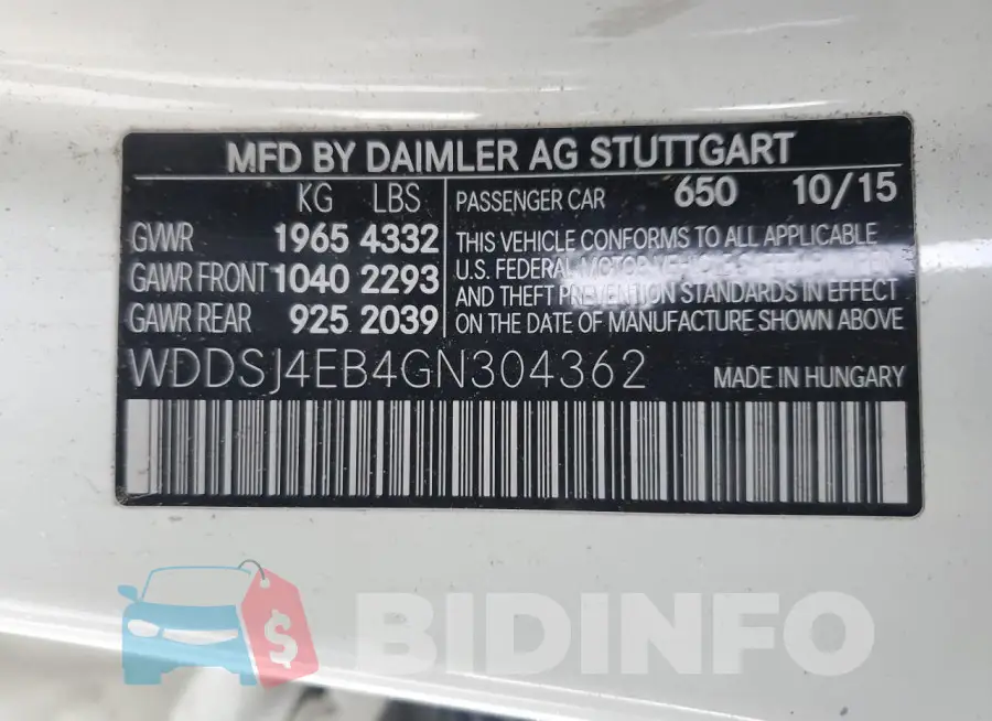 WDDSJ4EB4GN304362 Photo# 12