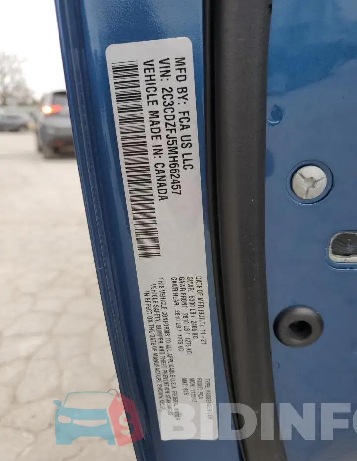 2C3CDZFJ5MH662457 Photo# 13