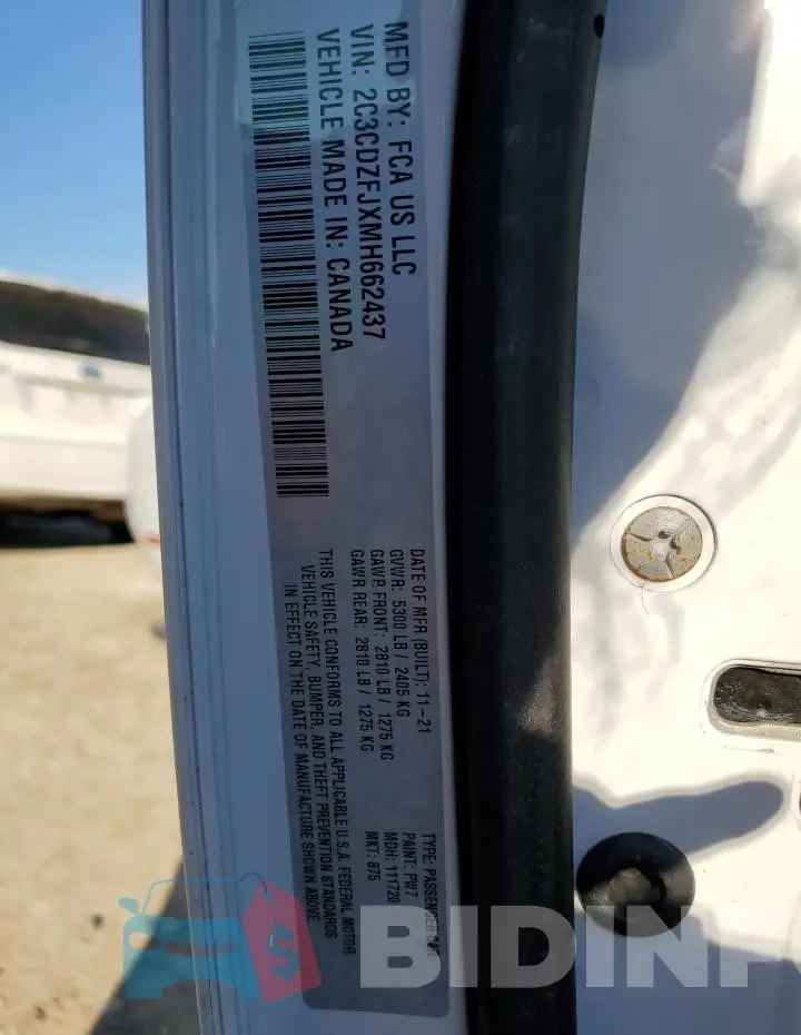2C3CDZFJXMH662437 Photo# 12