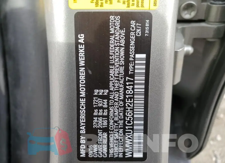WMWXU1C56H2E18417 Photo# 12