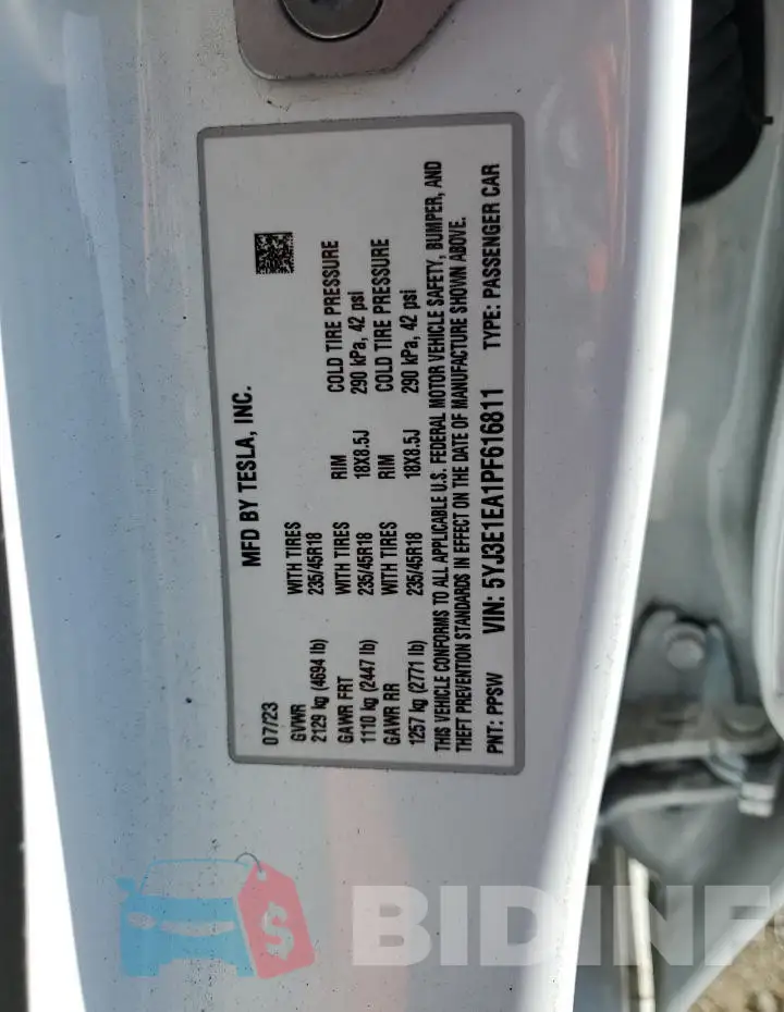 5YJ3E1EA1PF616811 Photo# 13