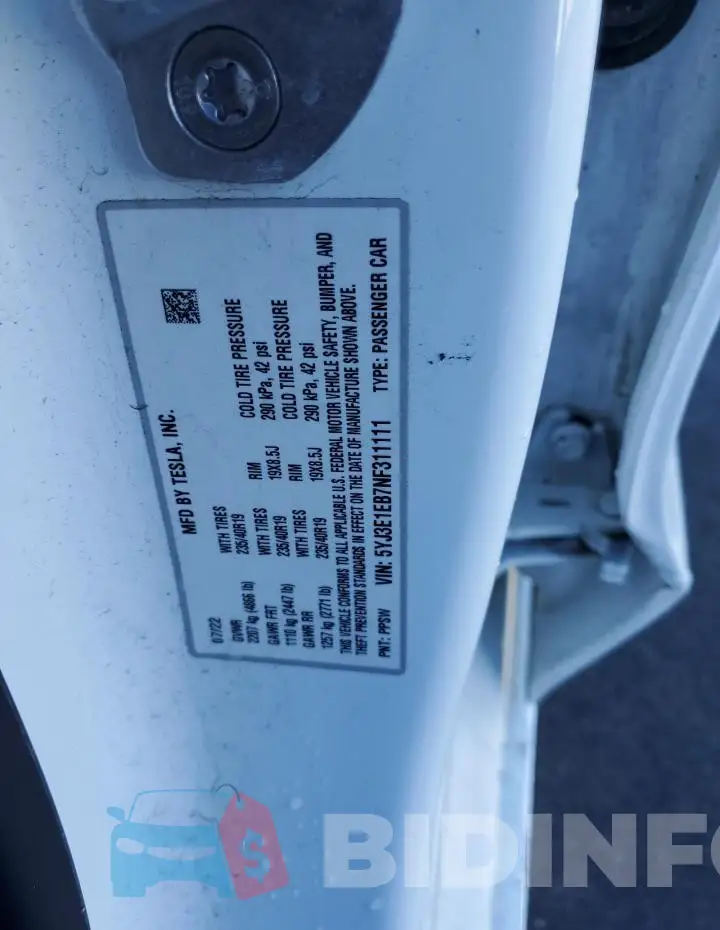 5YJ3E1EB7NF311111 Photo# 13