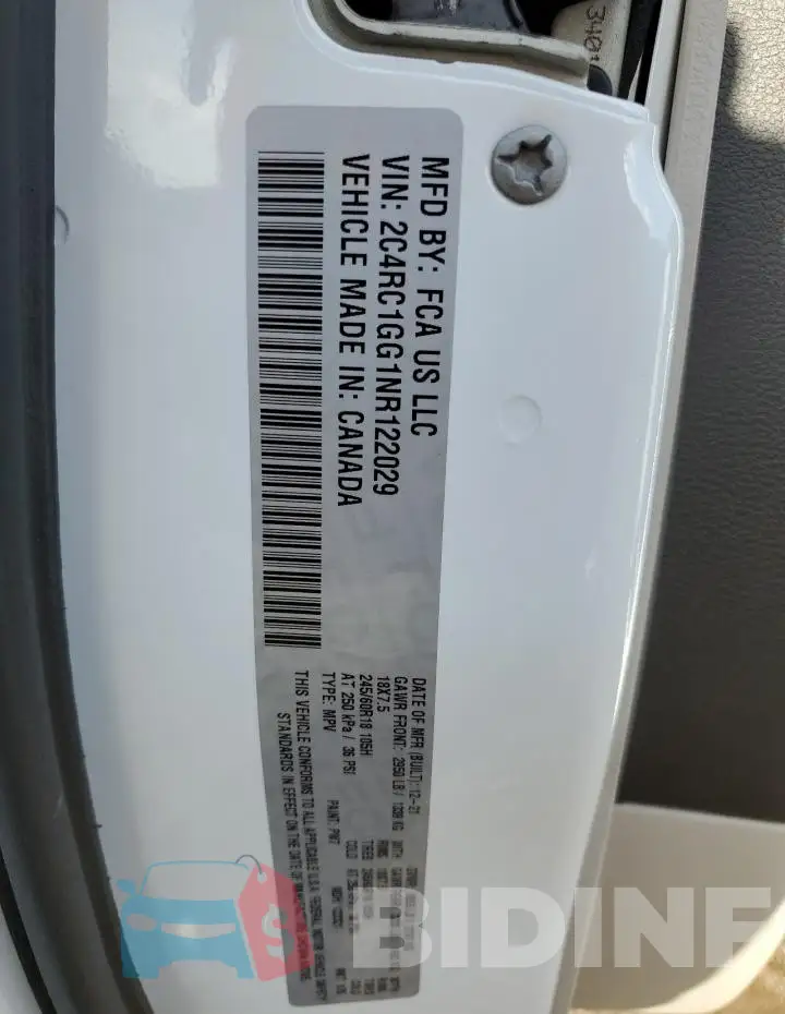2C4RC1GG1NR122029 Photo# 14