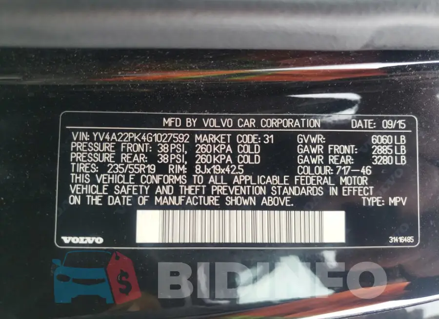YV4A22PK4G1027592 Photo# 13