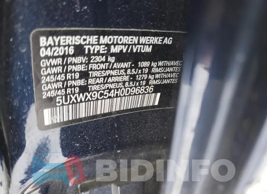 5UXWX9C54H0D96836 Photo# 14