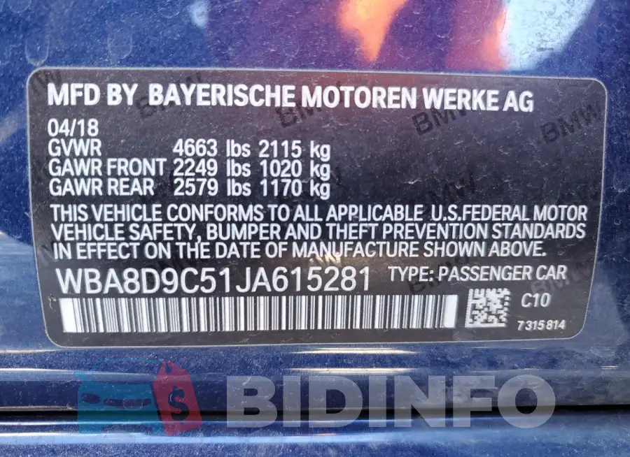 WBA8D9C51JA615281 Photo# 12