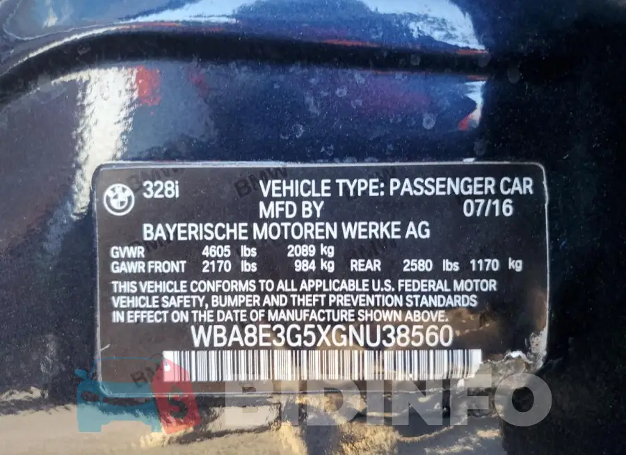 WBA8E3G5XGNU38560 Photo# 12