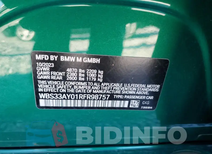 WBS33AY01RFR98757 Photo# 13