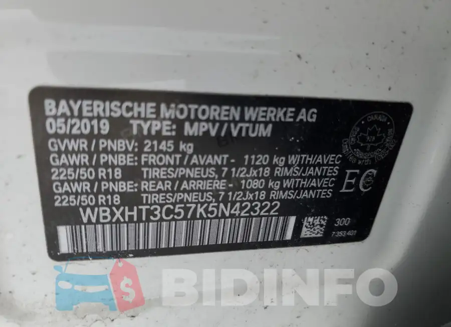 WBXHT3C57K5N42322 Photo# 13
